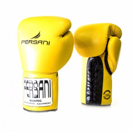 Γάντια πυγμαχίας & Kick Boxing Persani Pro Fight  Lace Up σε κίτρινο χρώμα